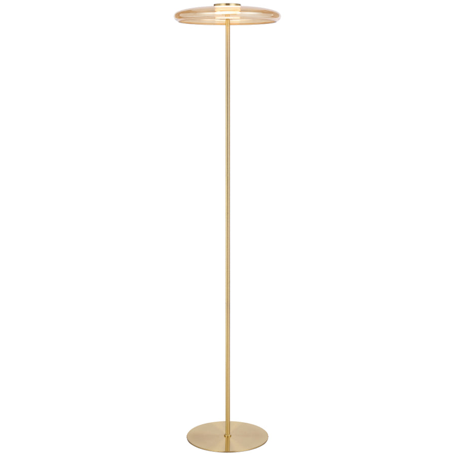 Amity LED Floor Lamp 12W 3000K Brass & Amber - AMITY FL35-BRSAM