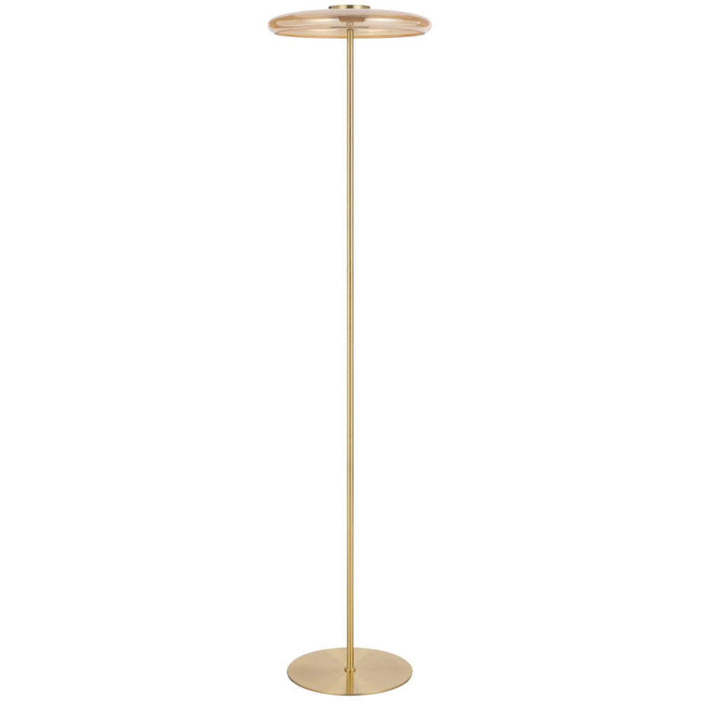 Amity LED Floor Lamp 12W 3000K Brass & Amber - AMITY FL35-BRSAM
