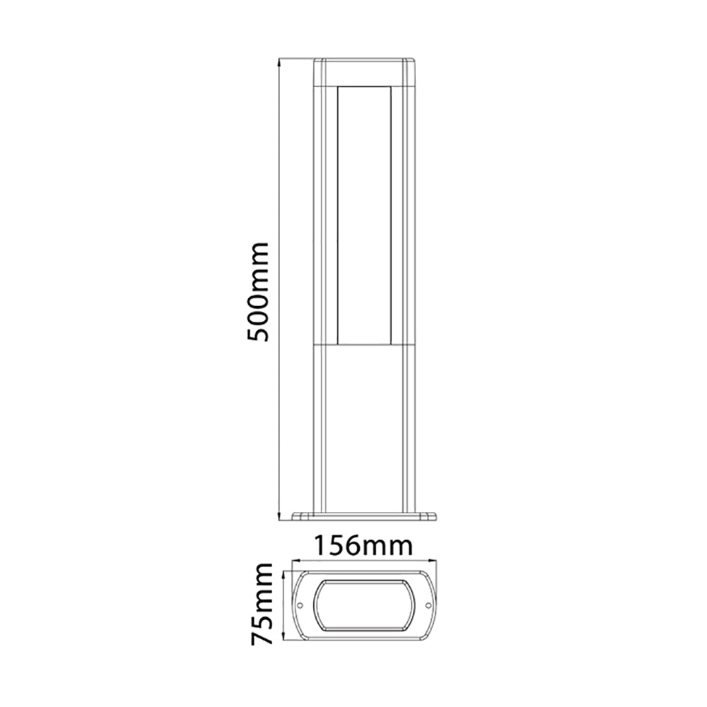 Amun Exterior LED  Medium Bollard 12.5W 500mm - AMUN3