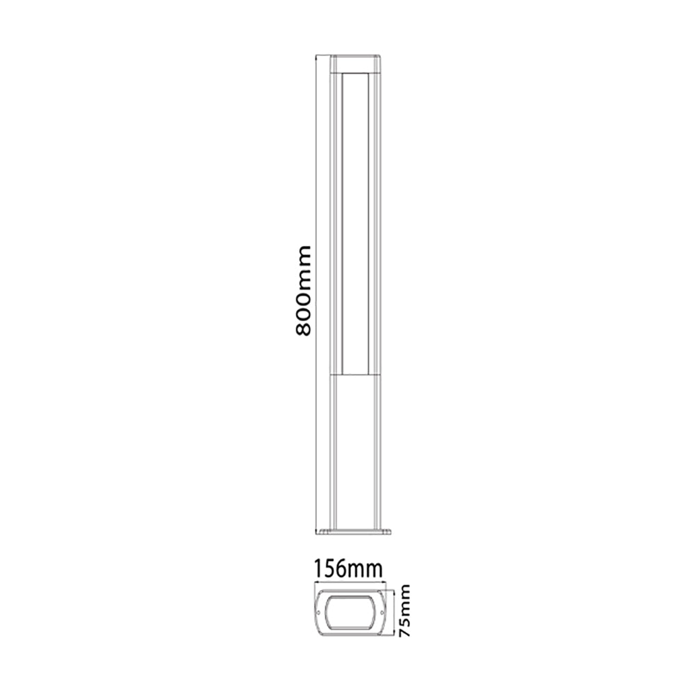 Amun Exterior LED  Large Bollard 12.5W 800mm - AMUN4