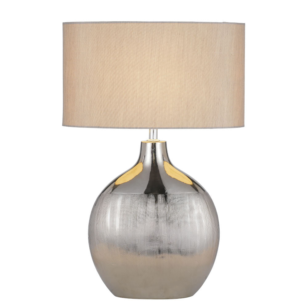 Ancora Table Lamp Silver Base With Beige Shade - ANCORA TL-SL