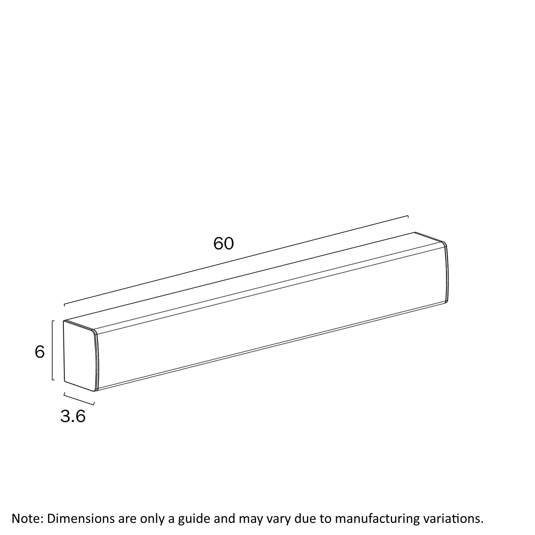 Anka 600mm  LED Batten Light 18W TRI Colour Black - ANKA 0600-BK