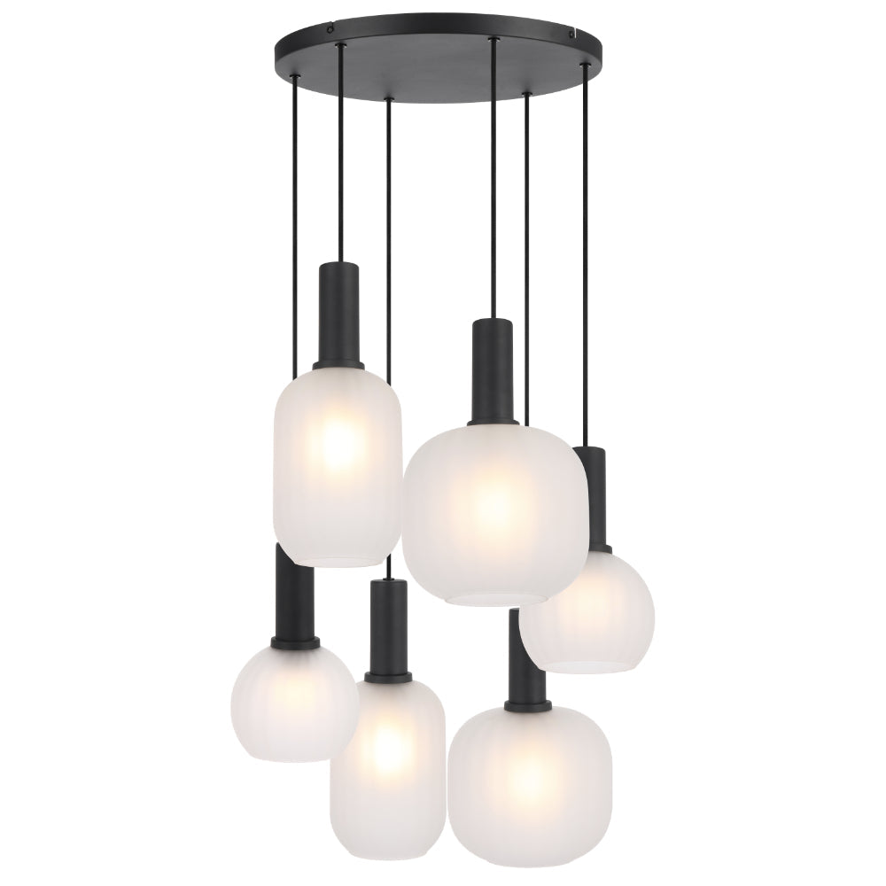 Aosta 6 Light Pendant Black - AOSTA PE06-BKFR