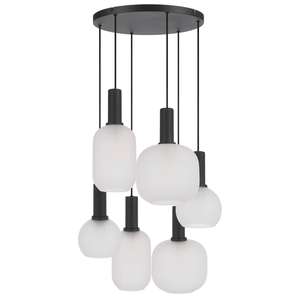 Aosta 6 Light Pendant Black - AOSTA PE06-BKFR