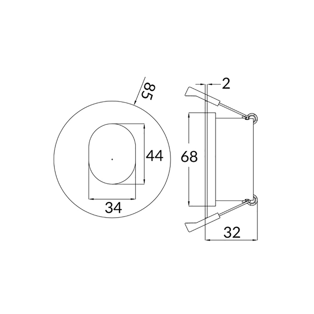 Buy Downlight Frames Australia ARC White Downlight Frame Round Fixed Elipse 70mm - ARC6