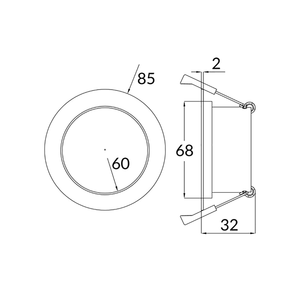 Buy Downlight Frames Australia ARC White Downlight Frame Round Fixed Low Glare With Silver Reflector - ARC8