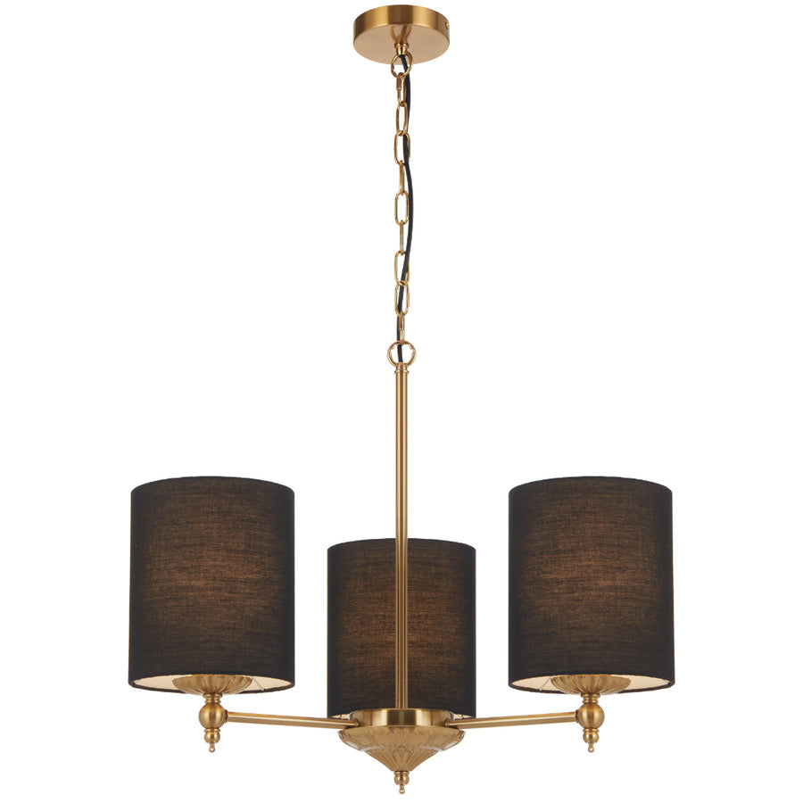 Argos 3 Light Pendant Antique Gold & Black - ARGOS PE3-AGBK