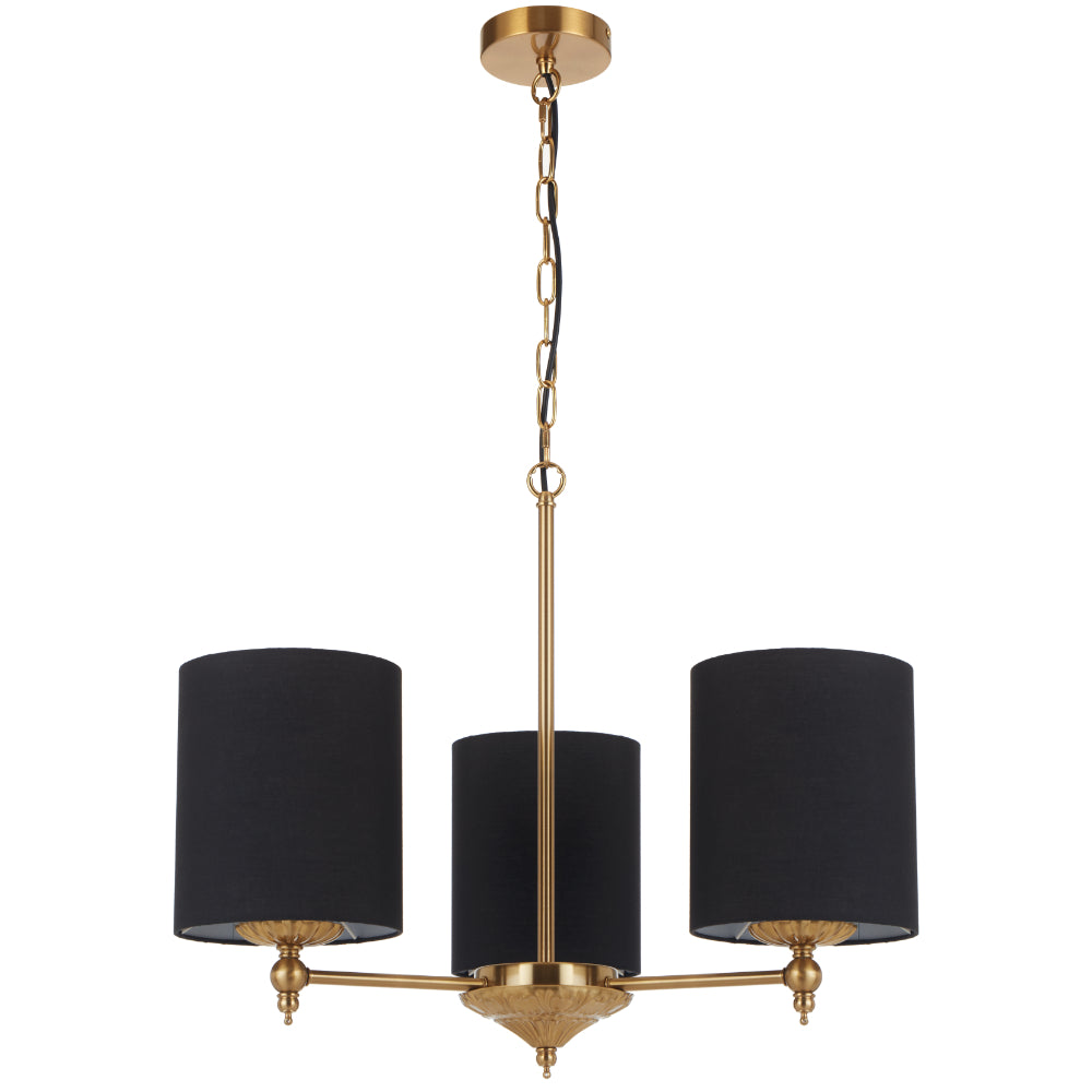 Argos 3 Light Pendant Antique Gold & Black - ARGOS PE3-AGBK