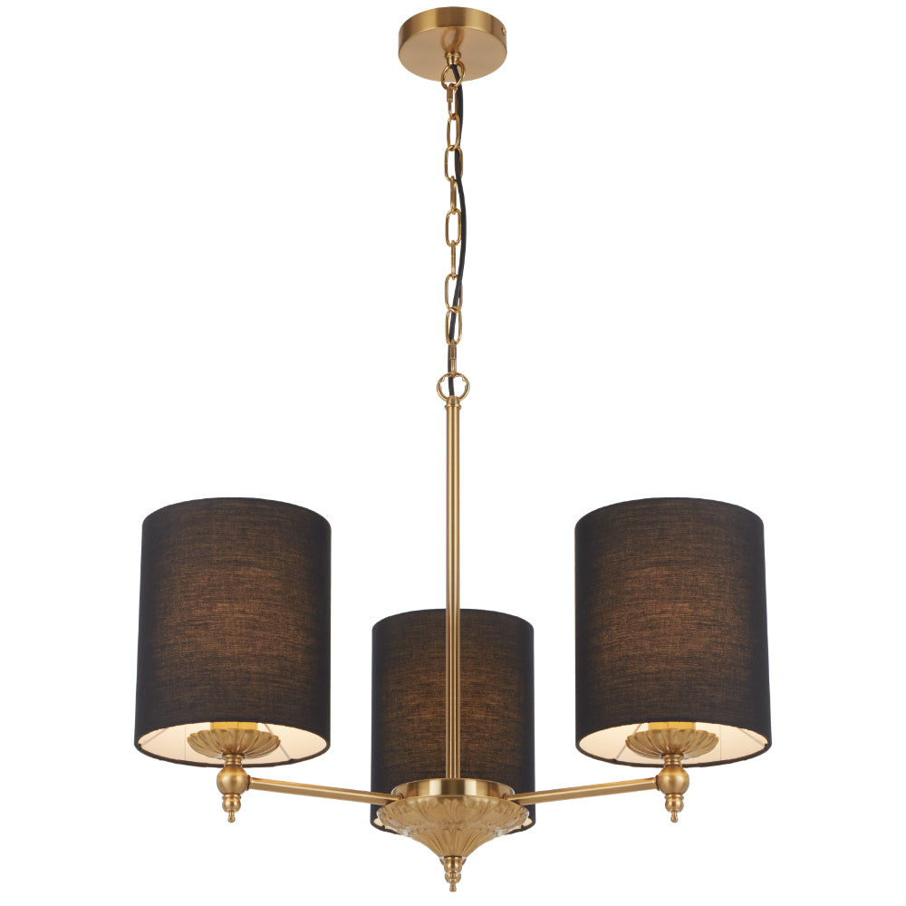 Argos 3 Light Pendant Antique Gold & Black - ARGOS PE3-AGBK