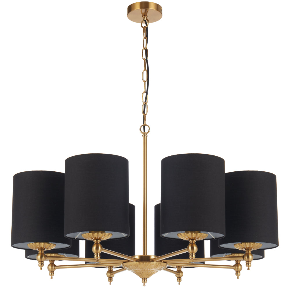 Argos 8 Light Pendant Antique Gold & Black - ARGOS PE8-AGBK