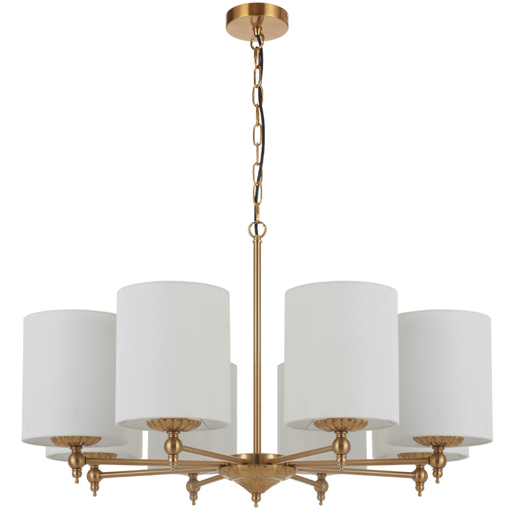 Argos 8 Light Pendant Antique Gold & Ivory - ARGOS PE8-AGIV