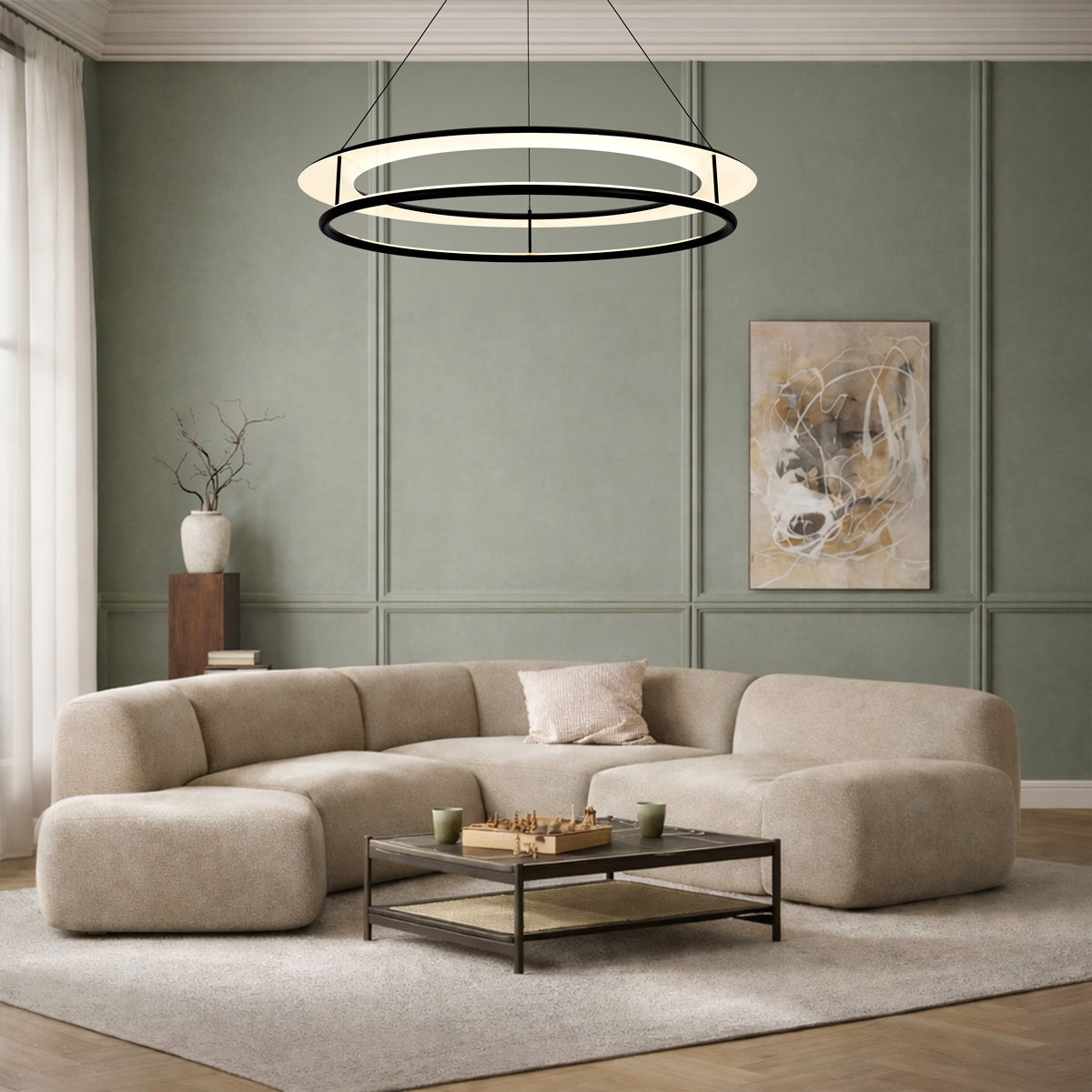 Ariva LED 1060mm Pendant Light 46W Tri Colour Black - ARIVA PE106-BK