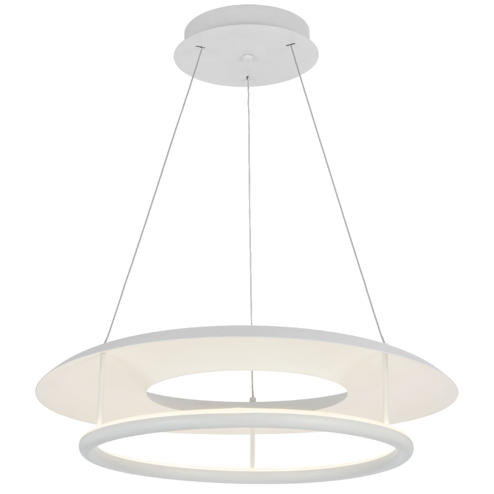 Ariva LED 620mm Pendant Light 26W Tri Colour White - ARIVA PE62-WH