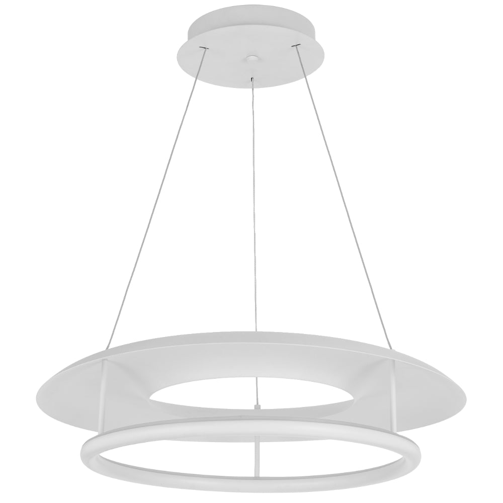 Ariva LED 620mm Pendant Light 26W Tri Colour White - ARIVA PE62-WH