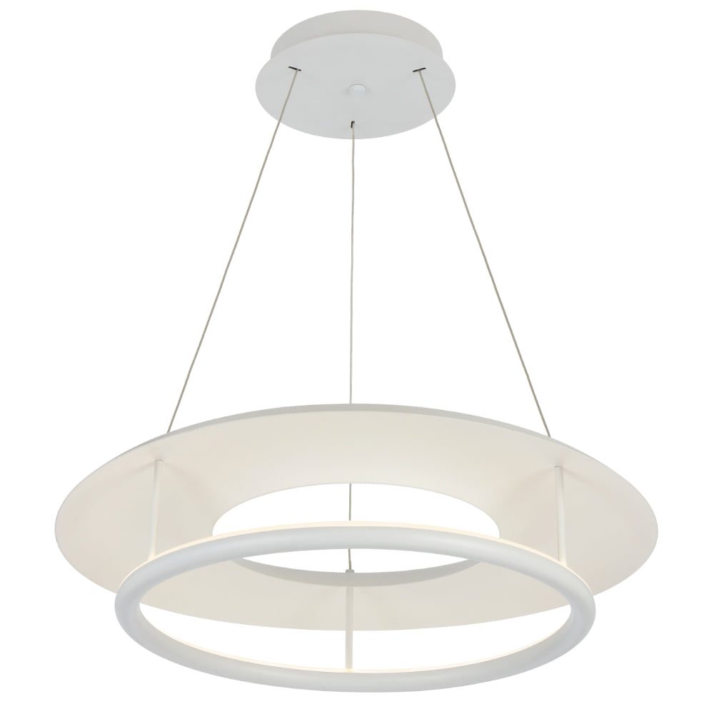 Ariva LED 620mm Pendant Light 26W Tri Colour White - ARIVA PE62-WH