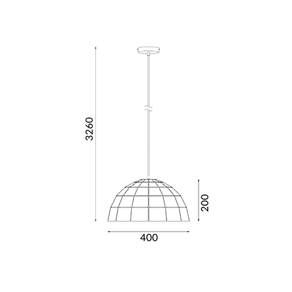 Armis 1 Light Pendant White Tiled Dome Shape - ARMIS7