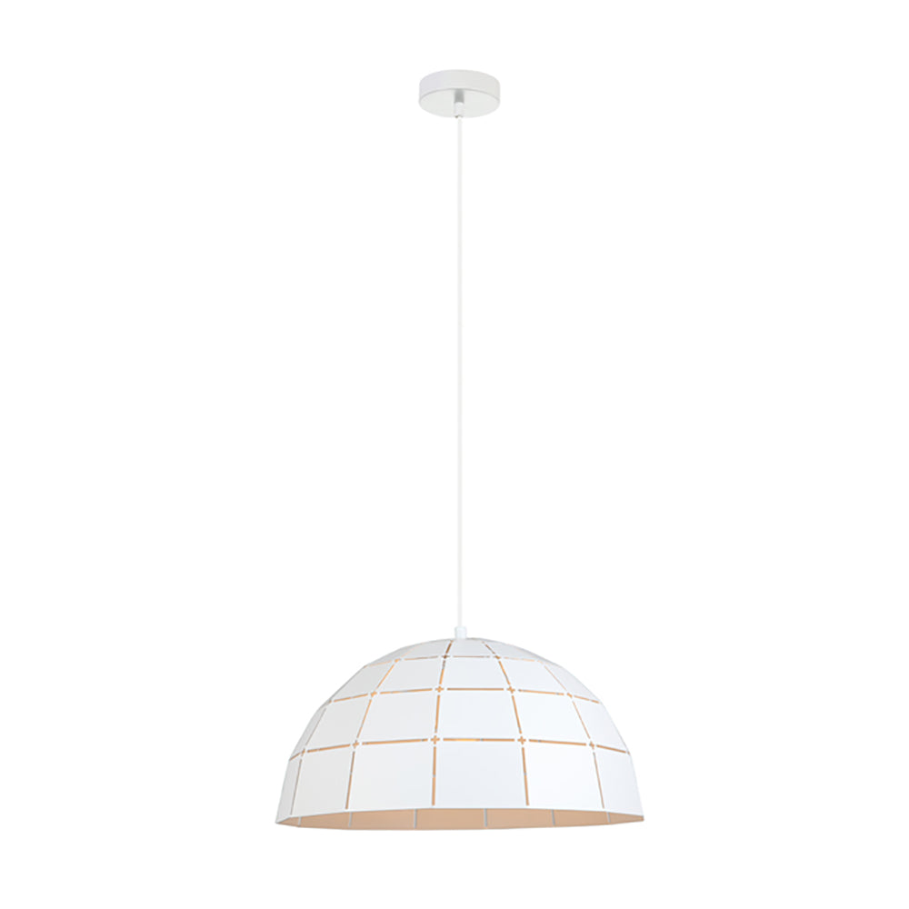 Buy Pendant Lights Australia Armis 1 Light Pendant White Tiled Dome Shape - ARMIS7