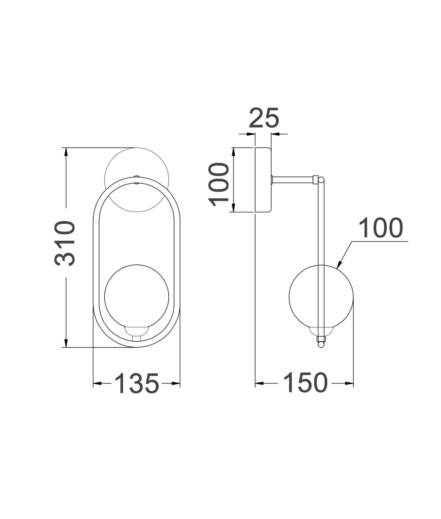 Aro Round Opal Glass Frame Wall Light Satin Gold - ARO1