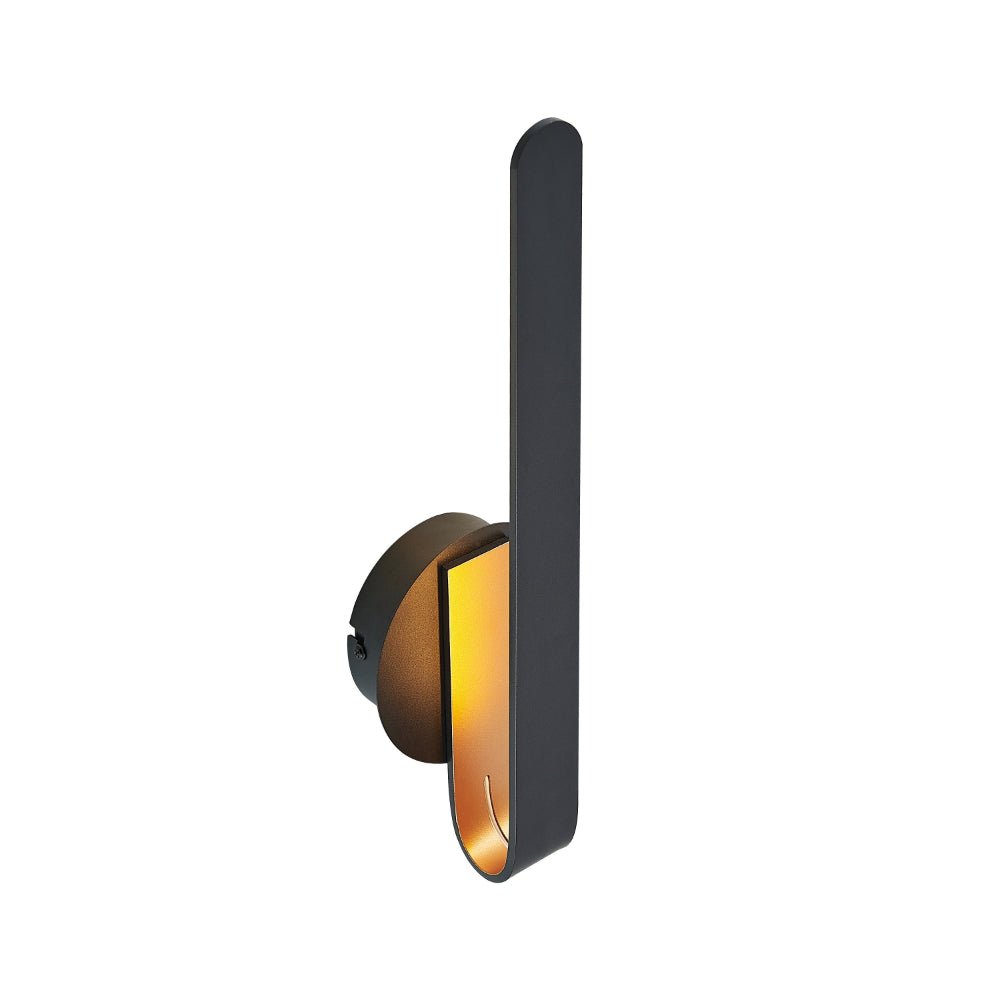 Atala Small LED Wall Light 12W 3000k Black & Gold - ATALA WB40-BKGD