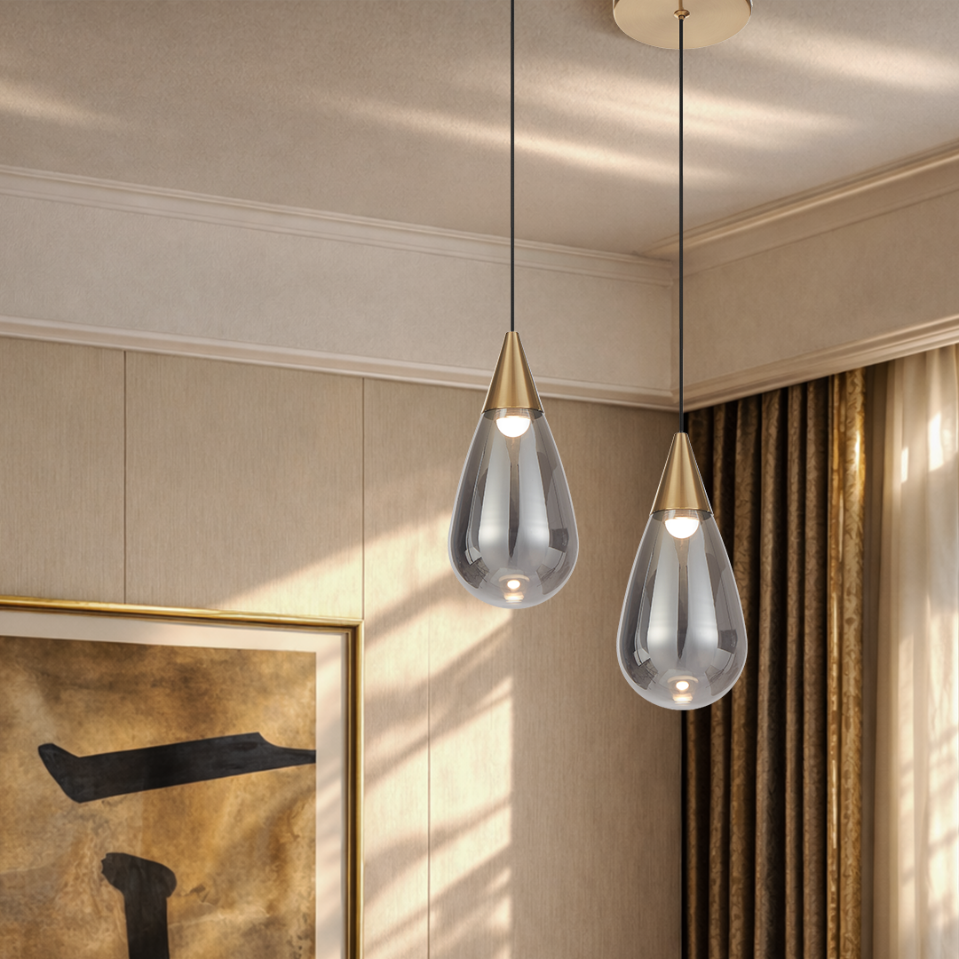 Atico LED Pendant 4W 3000K Antique Gold & Smoke - ATICO PE1-AGSM