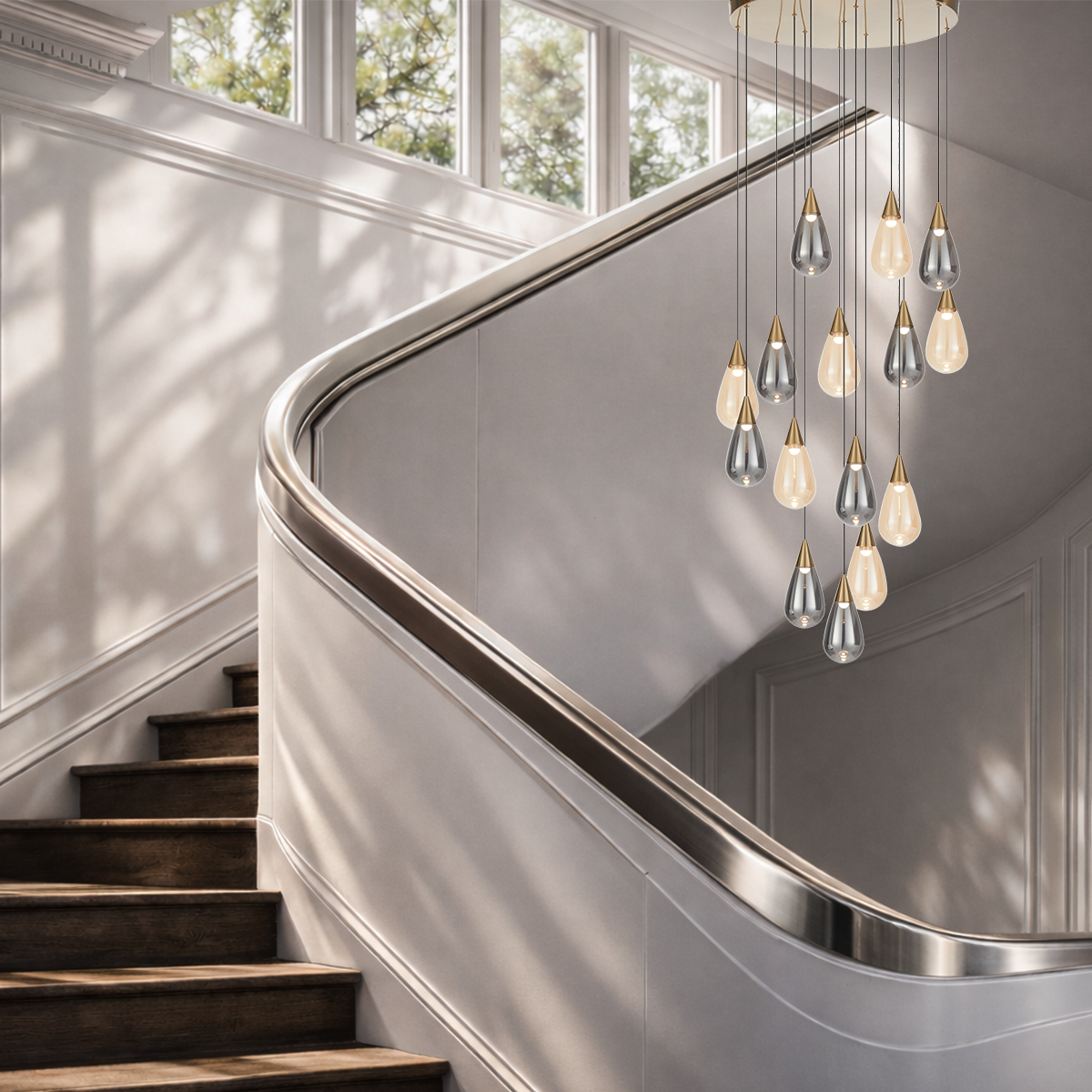 Atico LED Pendant 45W 3000K Antique Gold - ATICO PE15-AG