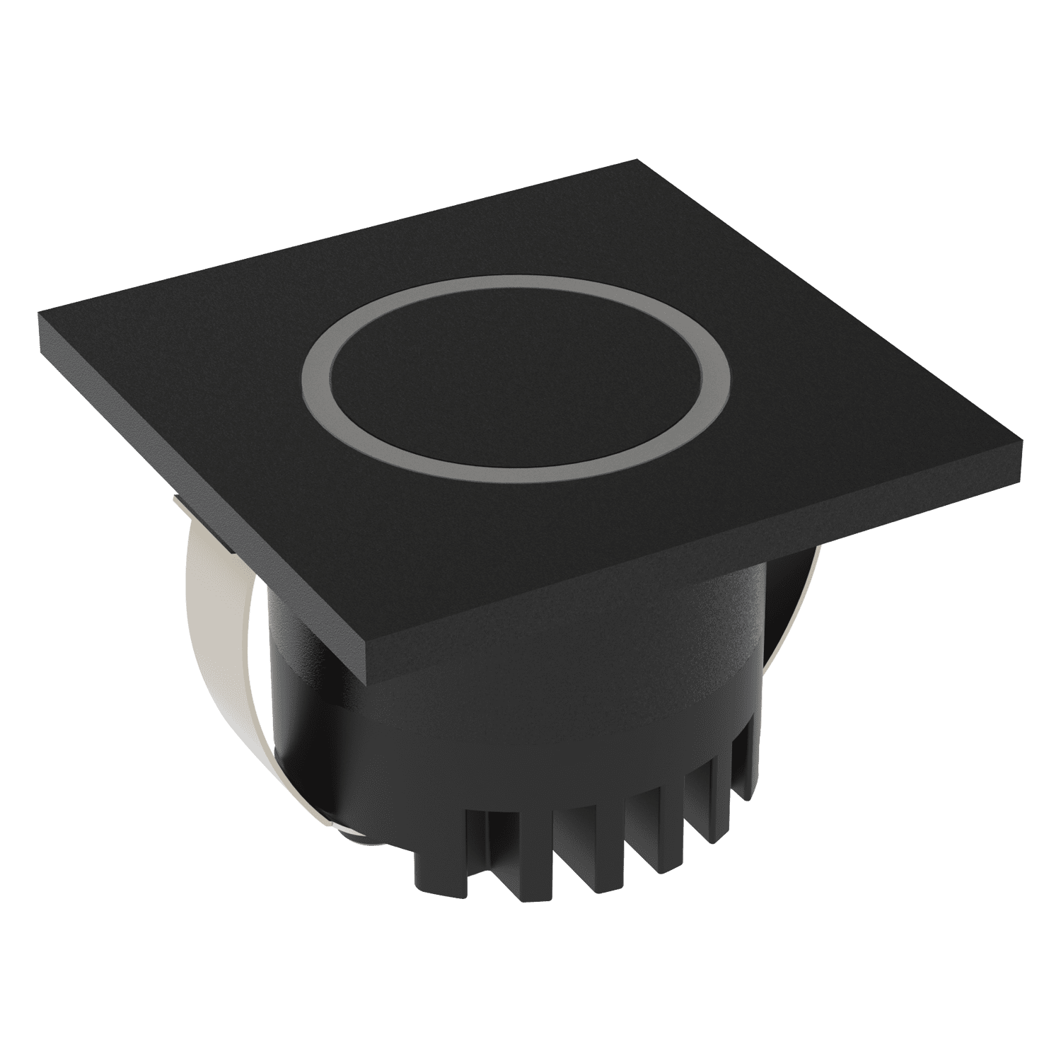 Aura Square LED Step Light Round Ring 240V 3W Tri Colour Black - 23749