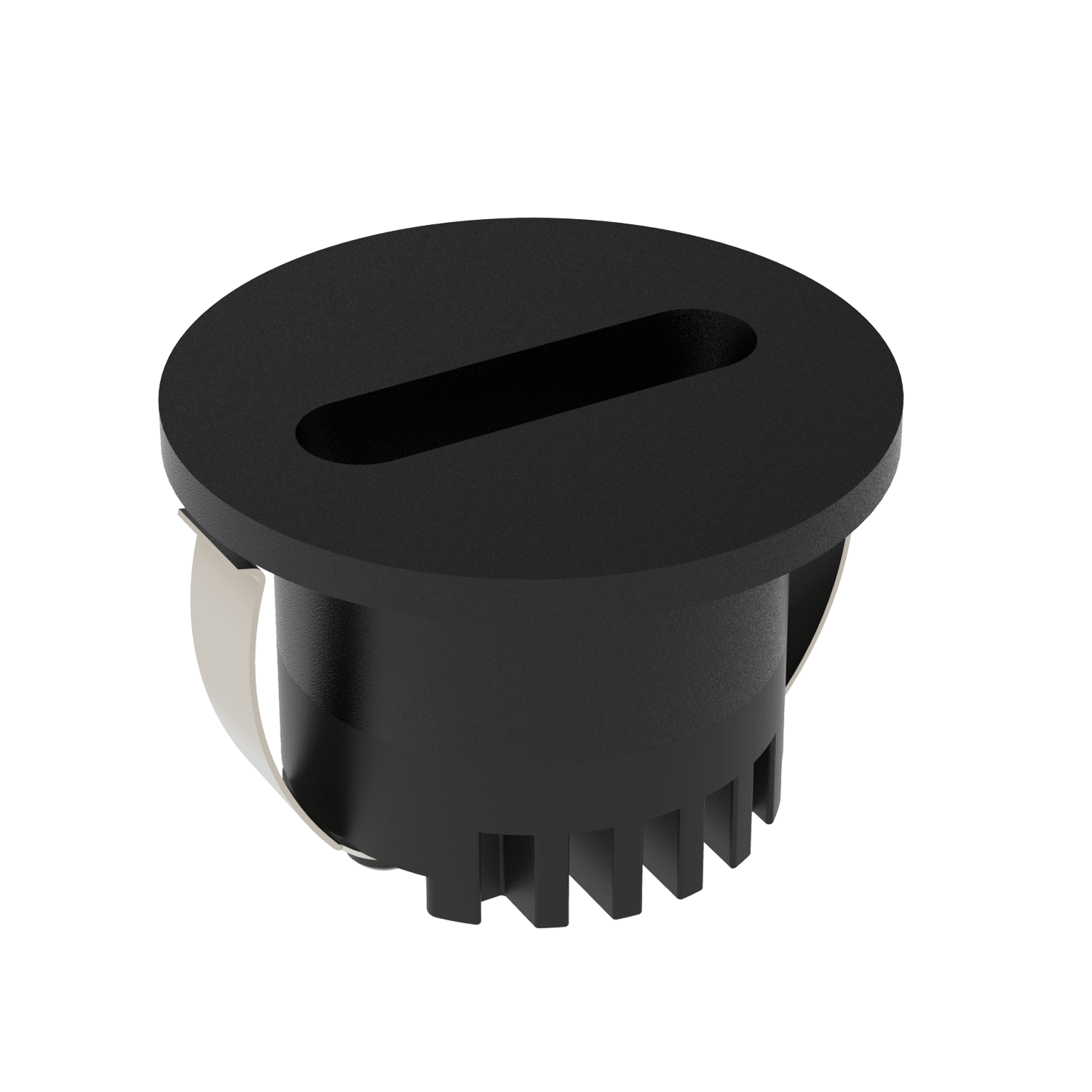 Aura Round LED Step Light Slot 240V 3W Tri Colour Black - 23737