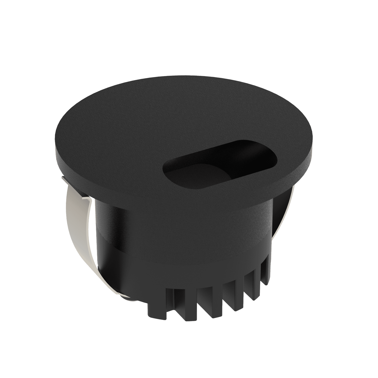 Aura Round LED Step Light Wide 24V 3W Tri Colour Black - 23710