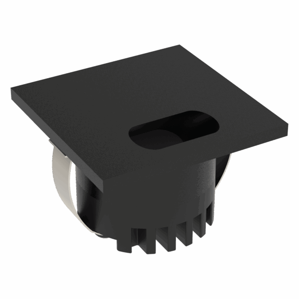 Aura Square LED Step Light Wide 240V 3W Tri Colour Black - 23752