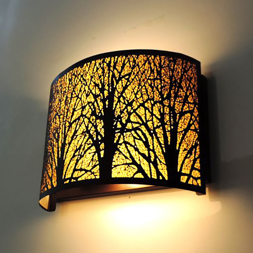 Autumn 2 Light Wall Light Aged Bronze With Amber Lining - AUTUMN03W