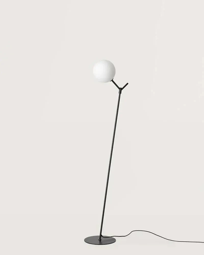 Atom LED Floor Lamp 5W 2700k Matte Black & Opal - ARO.P1214/NEG/OPAL