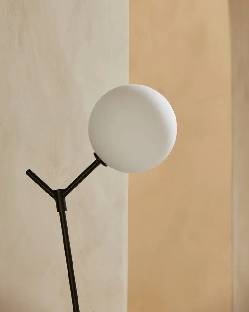 Atom LED Floor Lamp 5W 2700k Matte Black & Opal - ARO.P1214/NEG/OPAL