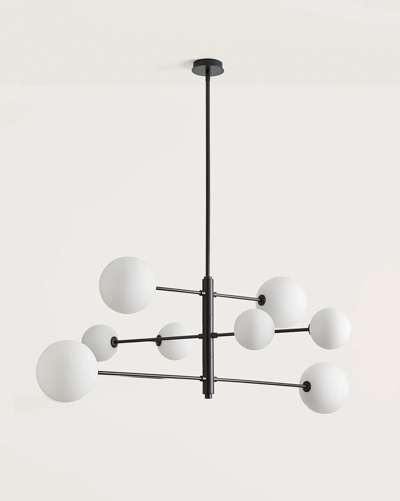 Atom Pendant Light Matte Black & Opal - ARO.C1214/8/NEG/OPAL