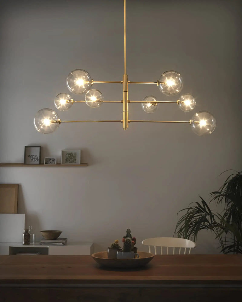 Atom Pendant Light Matte Brass & Opal - ARO.C1214/8/ORO/OPAL