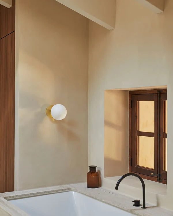 Atom LED Wall Light 5W 2700K Matte Brass & Opal - ARO.A1214/ORO/CLR