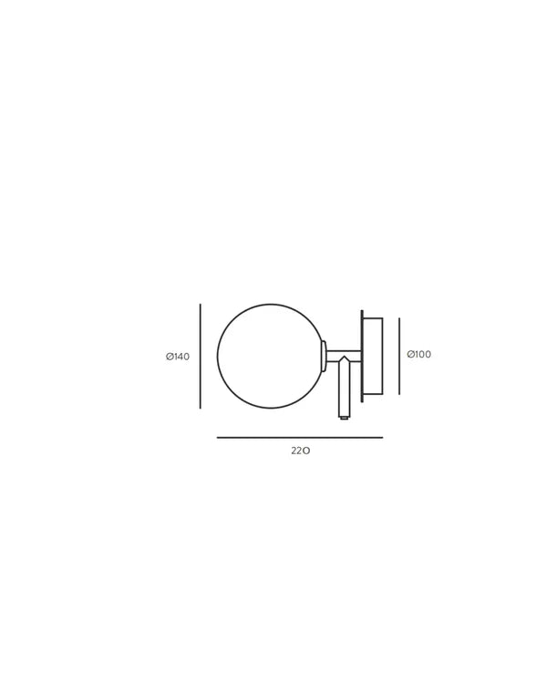 Atom LED Wall Light 5W 2700K Matte Brass & Opal - ARO.A1214/ORO/CLR