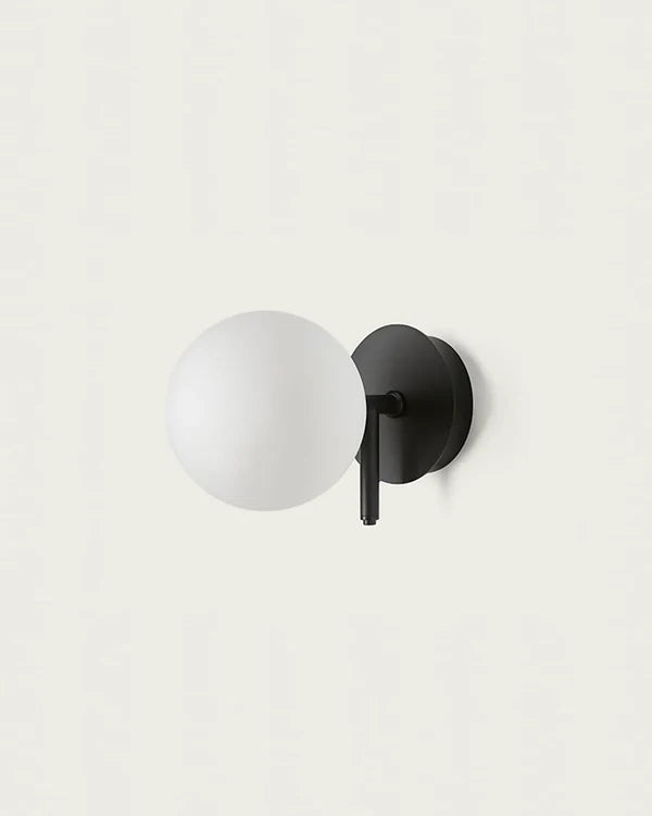 Atom LED Wall Light 5W 2700K Matte Black & Opal - ARO.A1214/NEG/OPAL