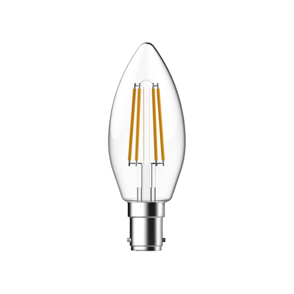 SupValue Candle LED Filament Globe Clear SBC 4.8W 240V 2700K - 122202A