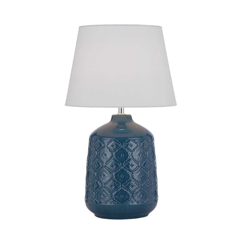 Buy Table Lamps Australia BACI Table Lamp Blue Ceramic / Fabric - BACI TL-BLWH