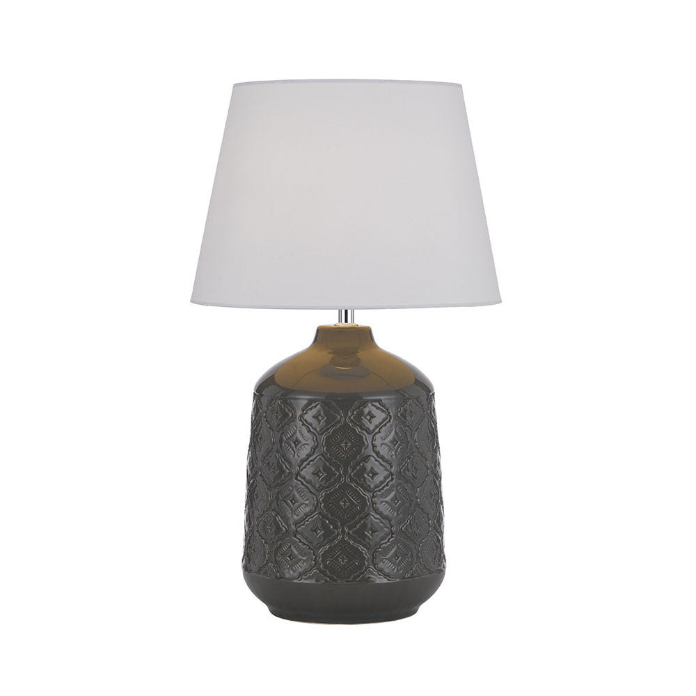 Buy Table Lamps Australia BACI Table Lamp Grey Ceramic / Fabric - BACI TL-GYWH