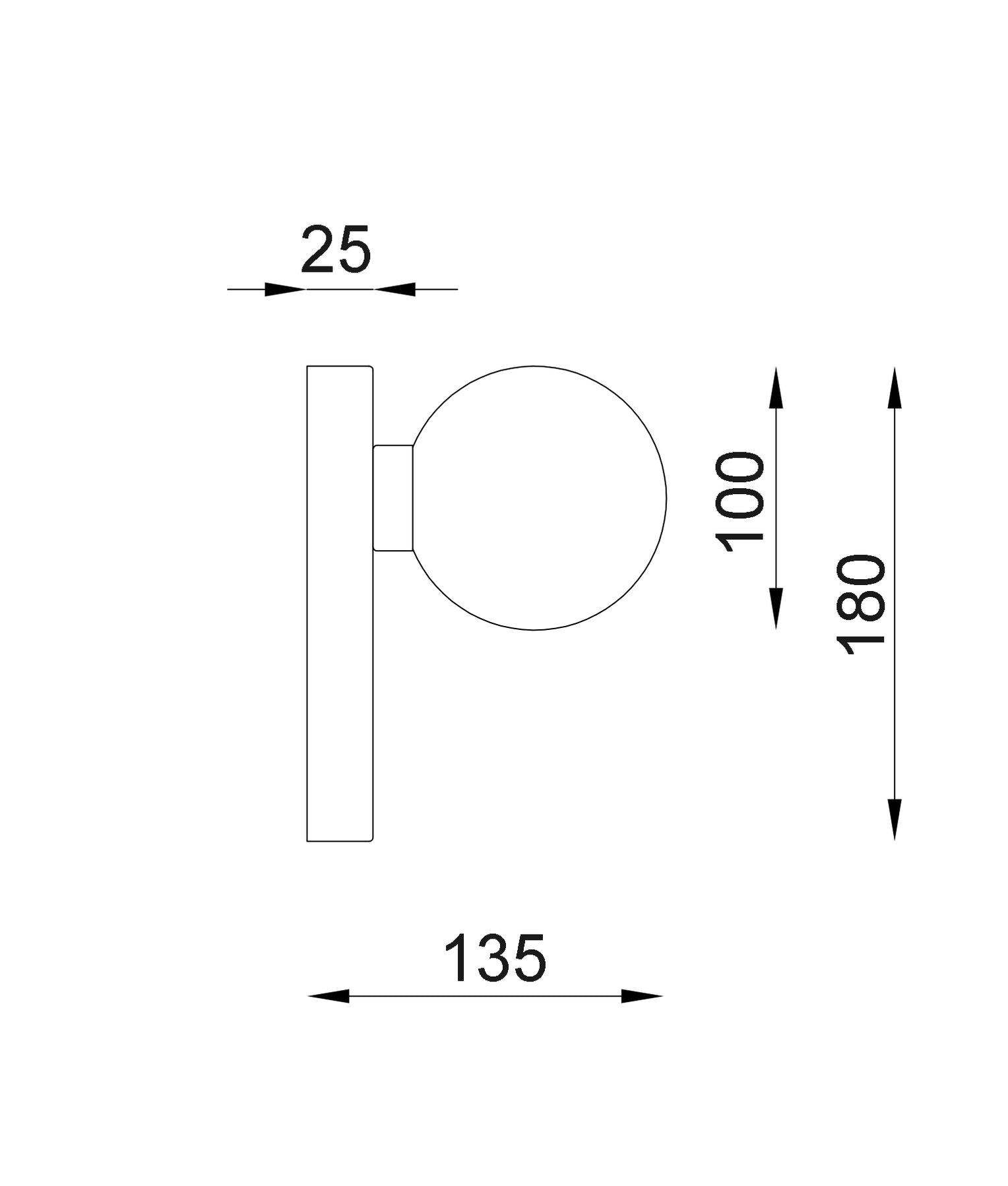 Balle Interior Oblong Base Wall Light White - BALLE3