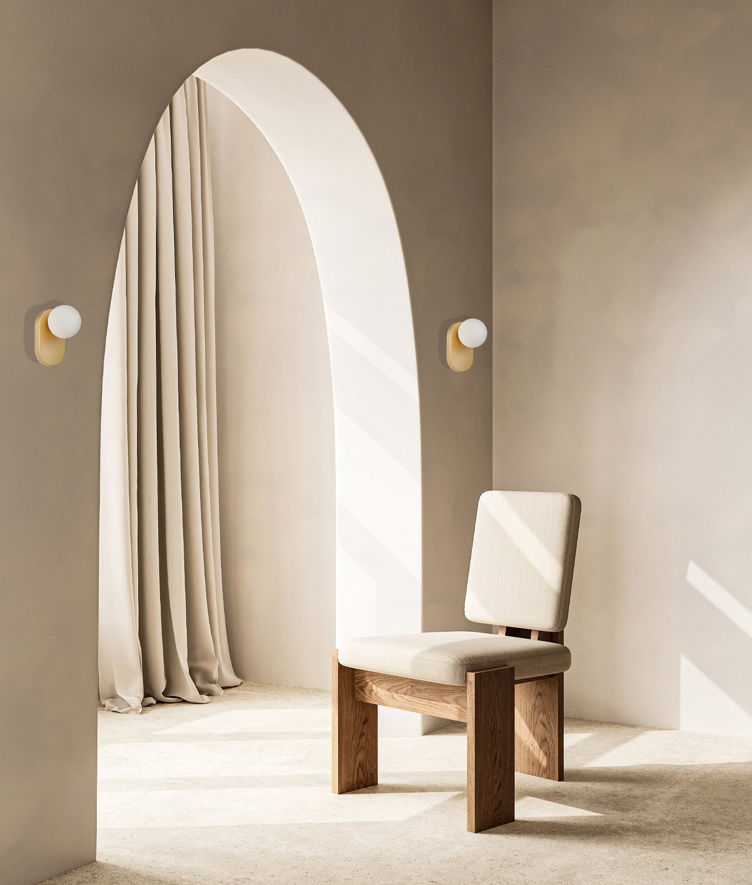 Balle Interior Oblang Base Wall Light Gold - BALLE1