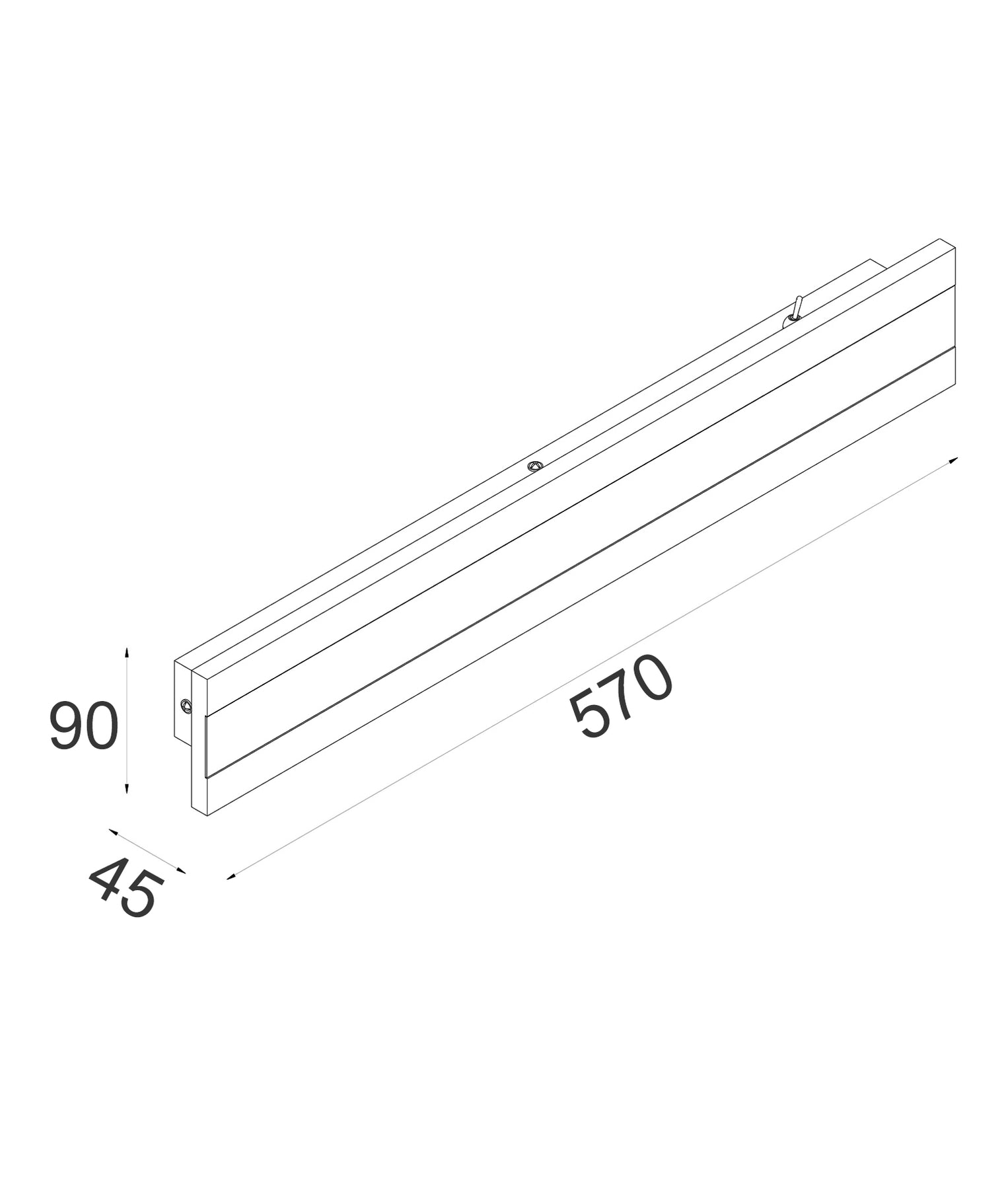 Banda LED 570mm Rectangular Wall Light Aluminium Black 18W 3CCT - BANDA2