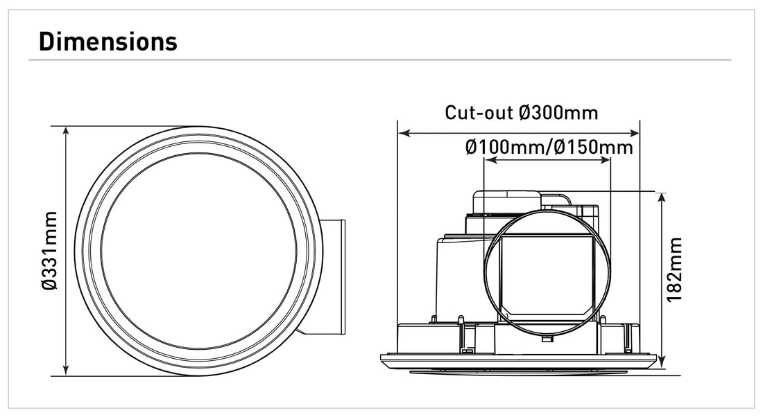 Zealine 331mm Exhaust Fan White - BE6100SPWH