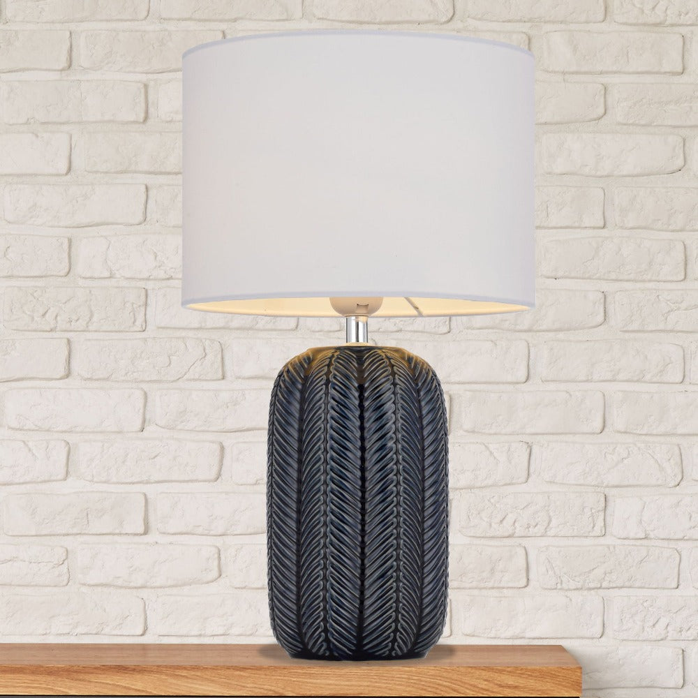 Buy Table Lamps Australia BOKEM Table Lamp Blue Ceramic / Fabric - BOKEM TL-BLWH