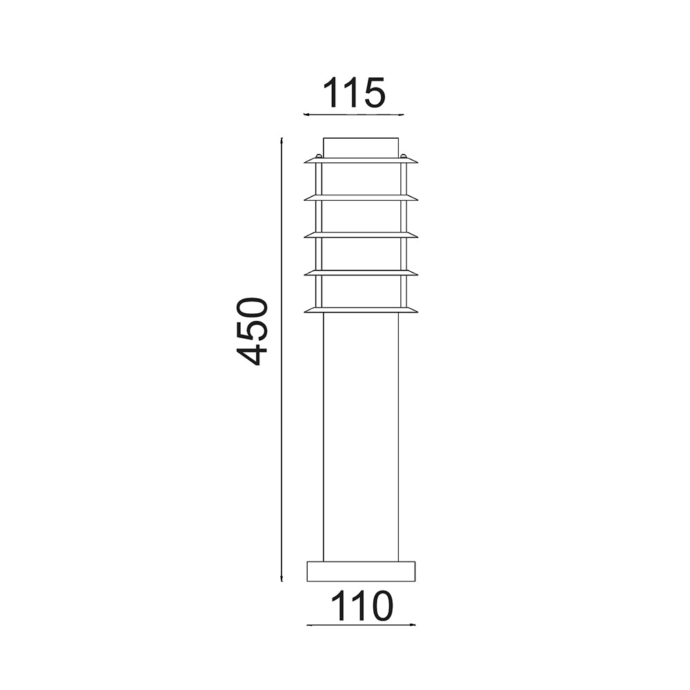 Buy Bollard Lights Australia Borda Louvred Bollard Light Short 304 Stainless Steel IP44 - BORDA4