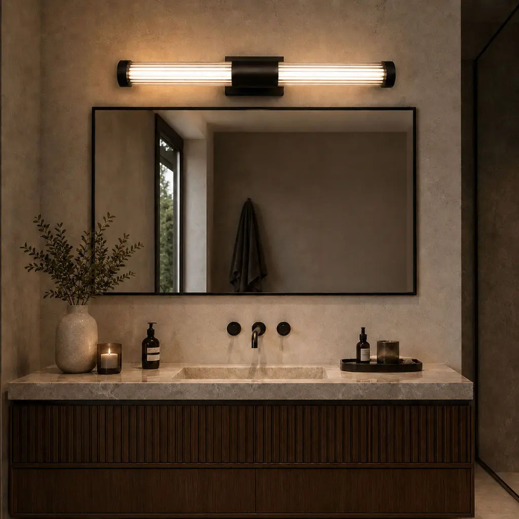 Bremen Twin LED Vanity Light 12W Tri Colour Black - BREMEN WB2-BK3C