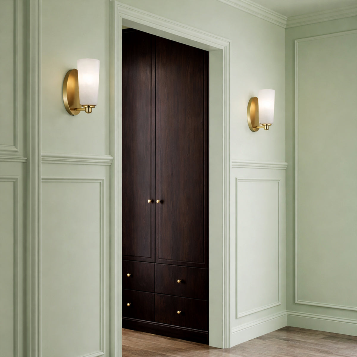 Brevan Wall Light Antique Gold & Alabastro - BREVAN WB1-AGMB