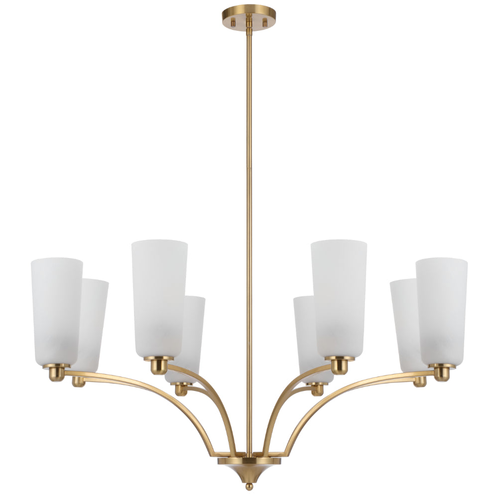 Brevan 8 Light Pendant Light Antique Gold & Alabastro - BREVAN PE8-AGMB