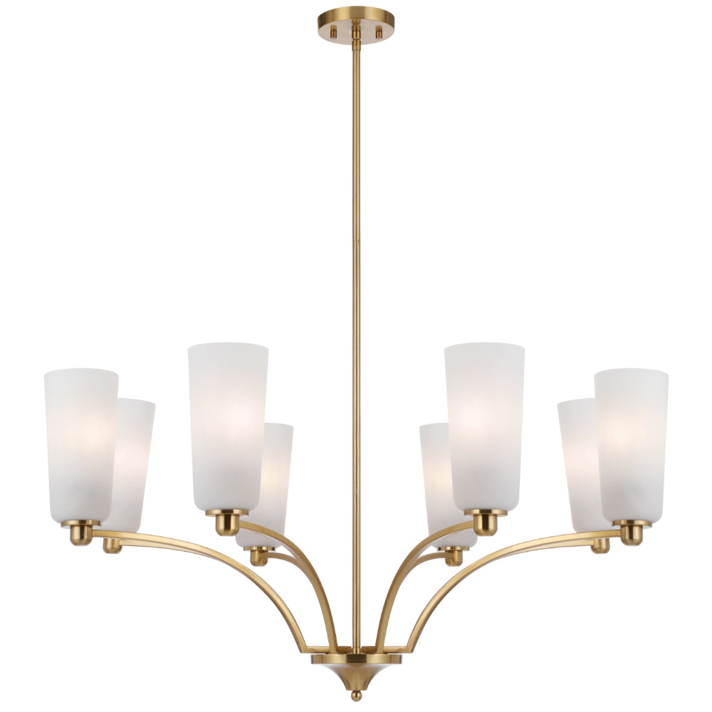 Brevan 8 Light Pendant Light Antique Gold & Alabastro - BREVAN PE8-AGMB